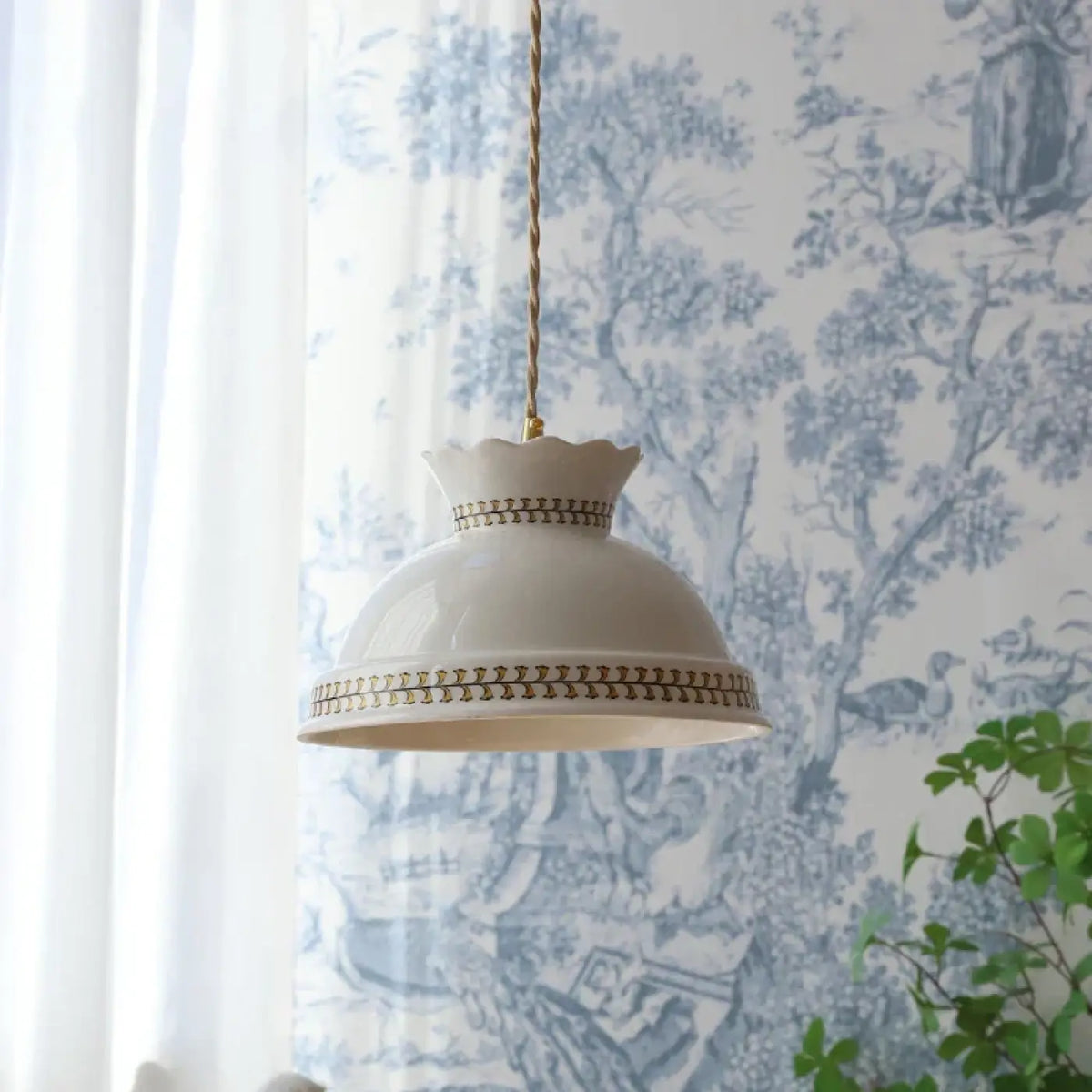 Suspension en Céramique Blanche Champêtre | Lona