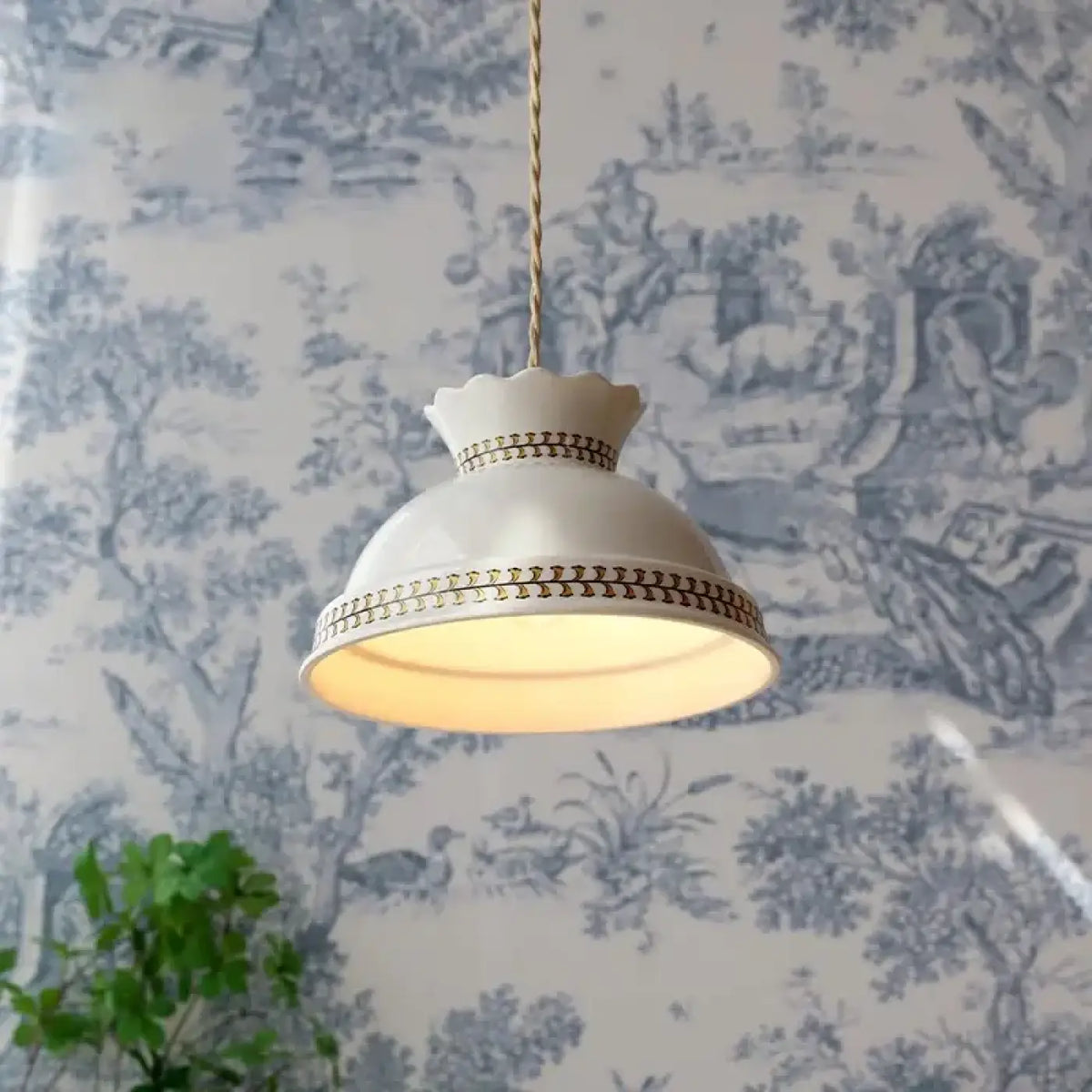 Suspension en Céramique Blanche Champêtre | Lona