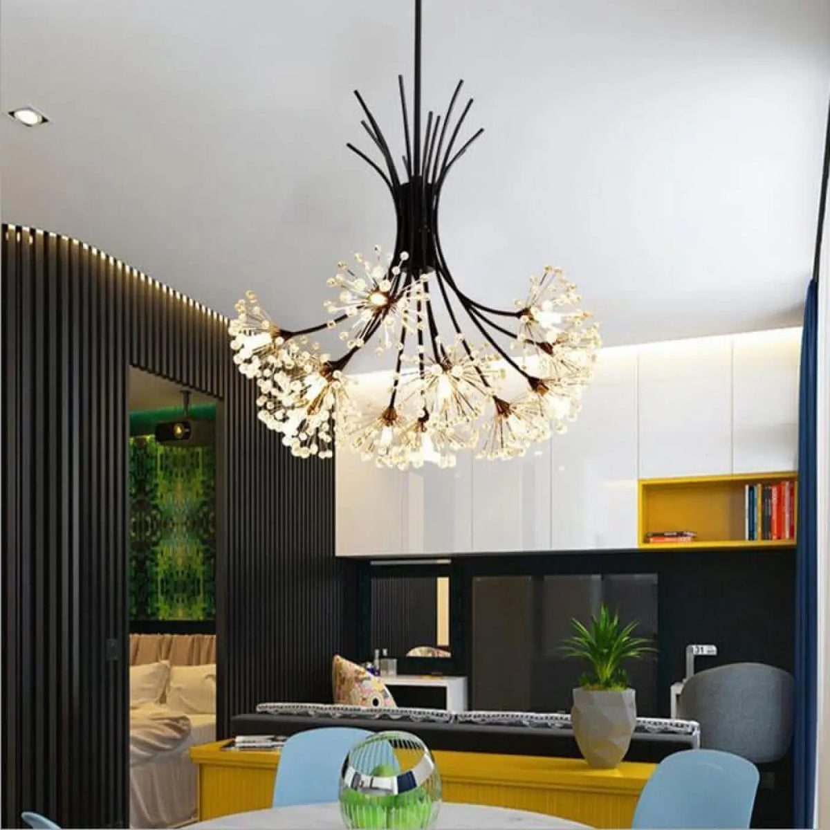 Lustre Suspendu en Cristal Doré | Ero