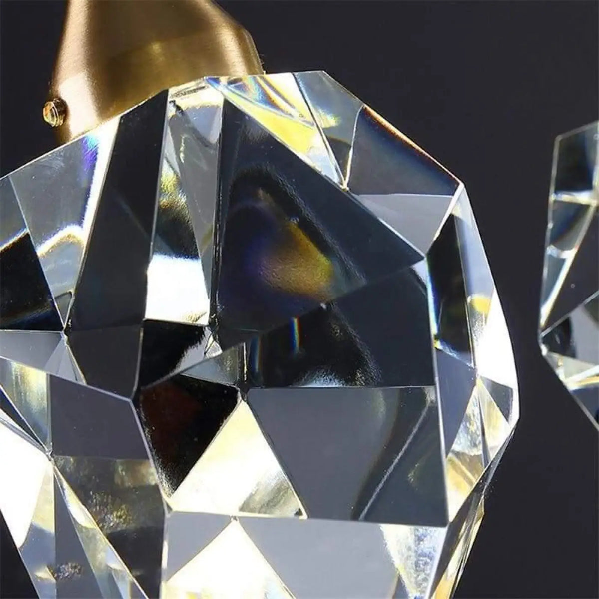 Lustre Suspendu Moderne en Cristal Doré | Seta