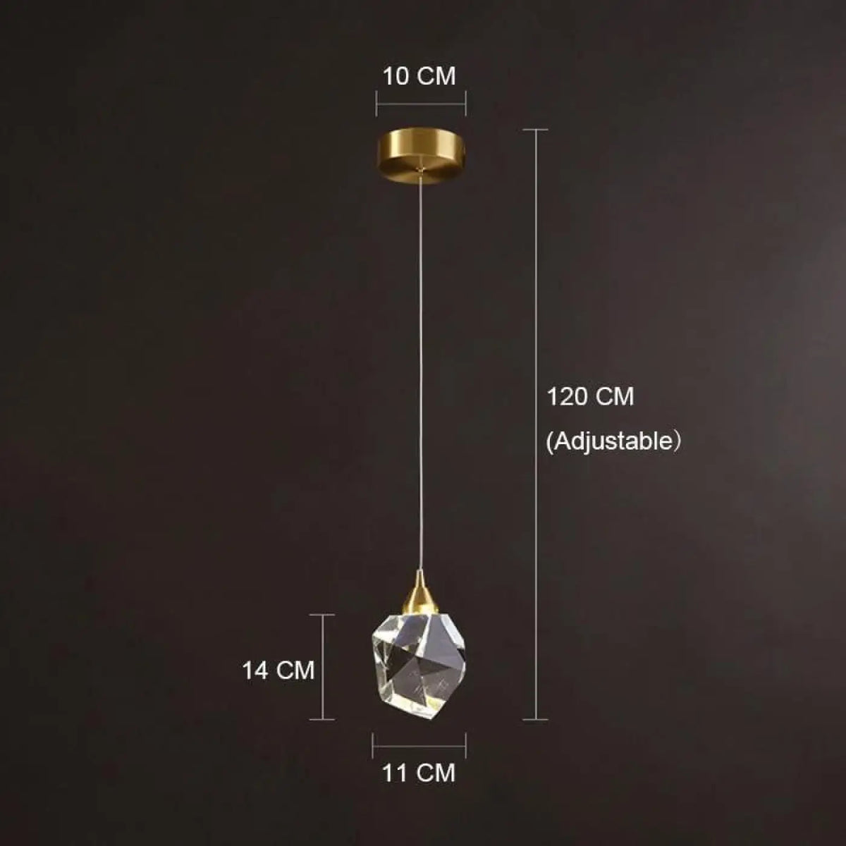Lustre Suspendu Moderne en Cristal Doré | Seta