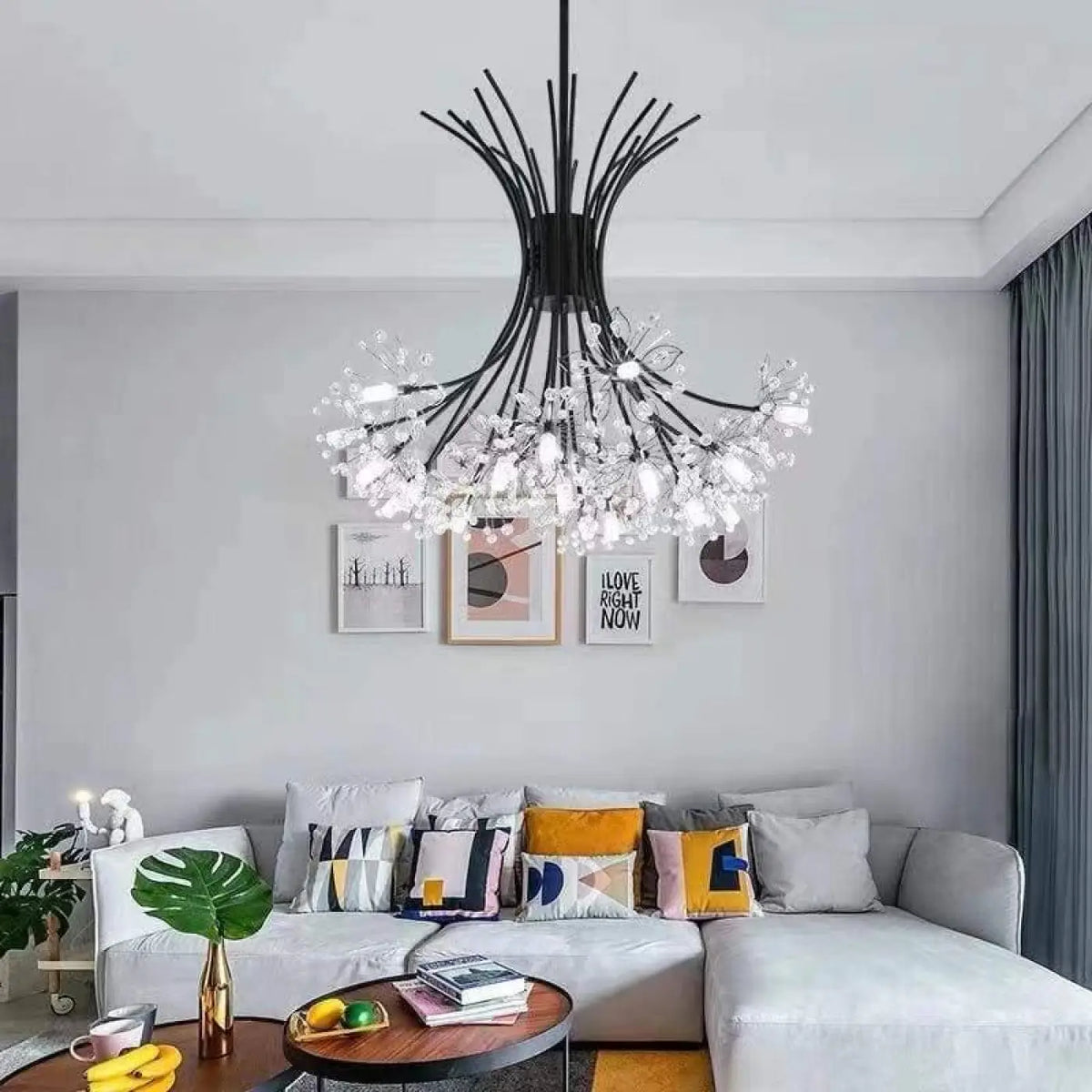 Lustre Suspendu en Cristal Doré | Ero
