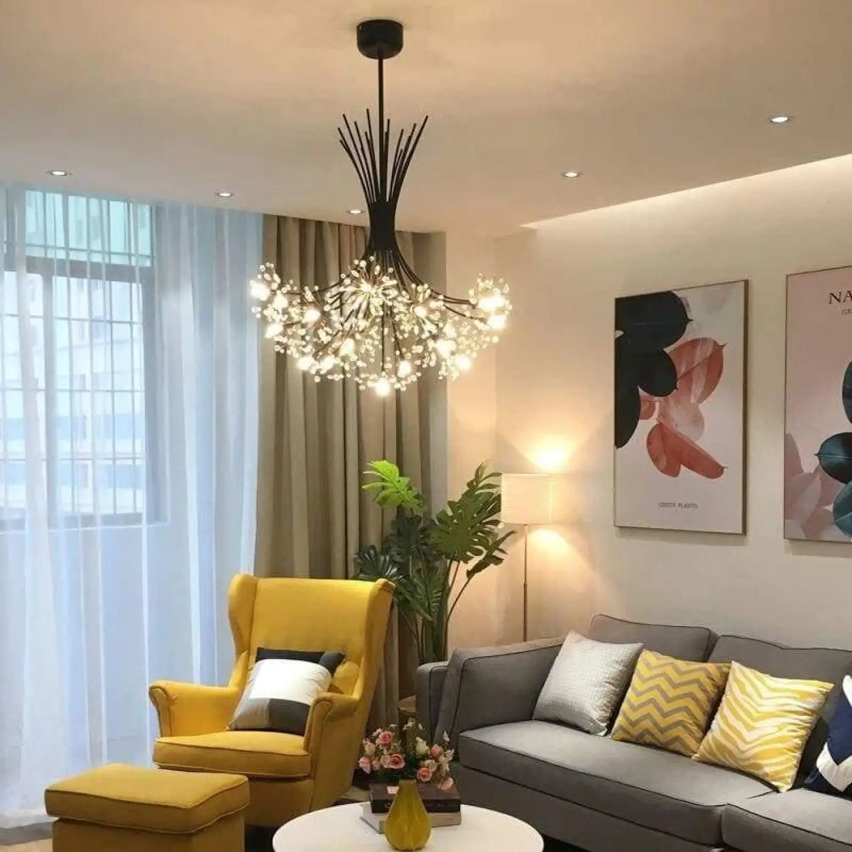 Lustre Suspendu en Cristal Doré | Ero