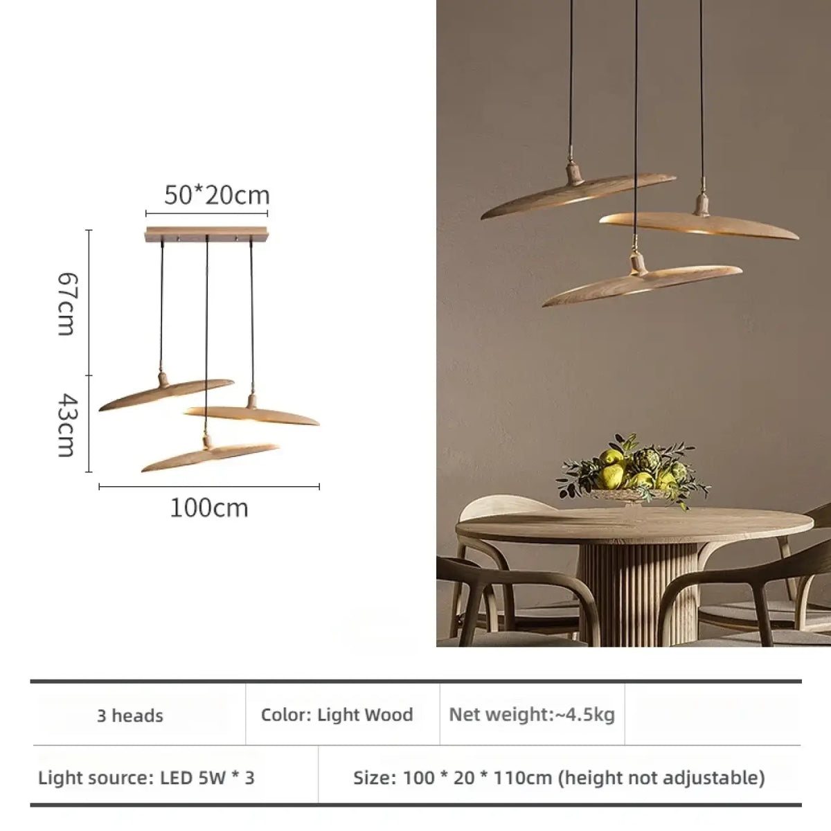 Lampe Suspendue Zen en Bois Naturel | Gasa