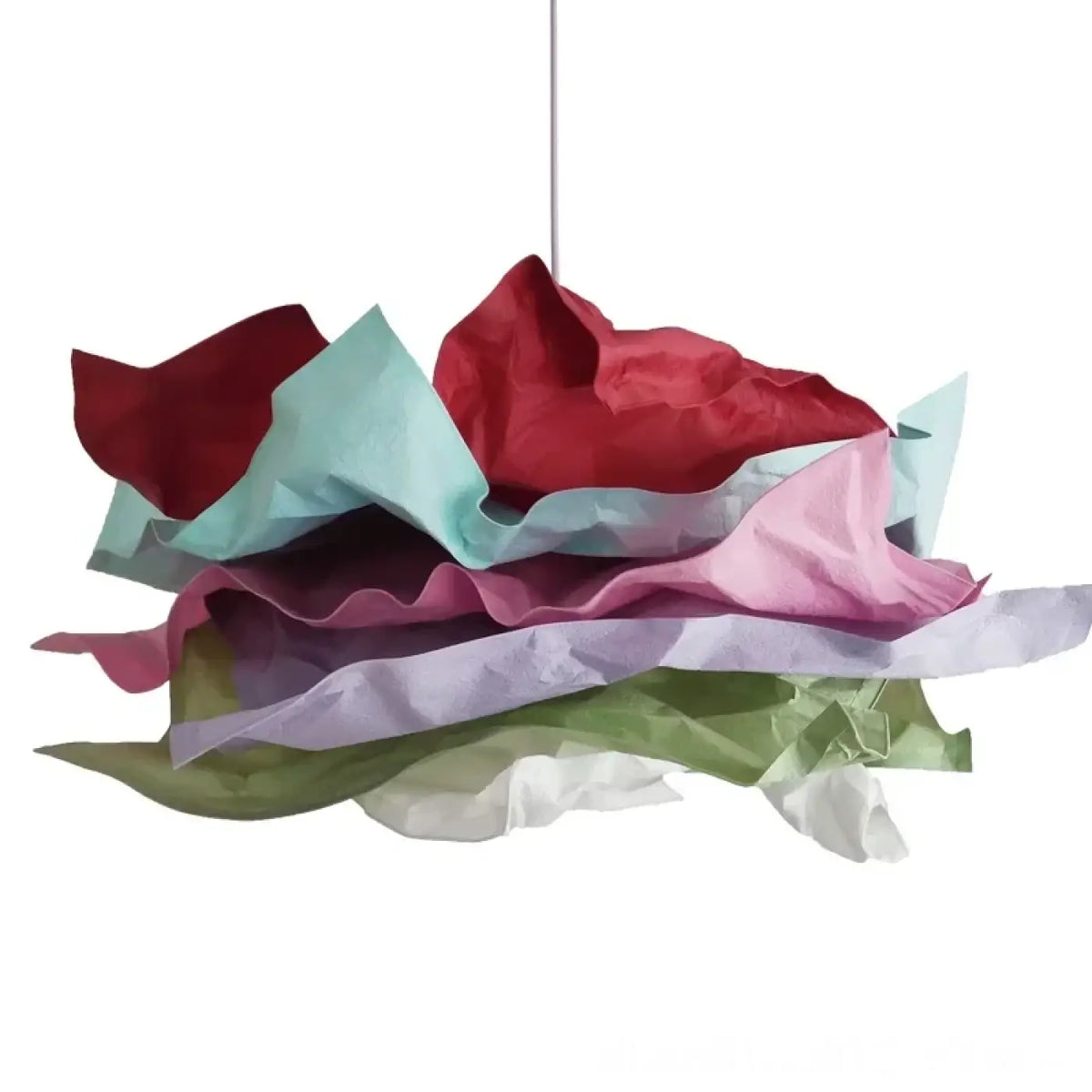 Suspension Artistique en Papier Froissé Multicolore | Jaka