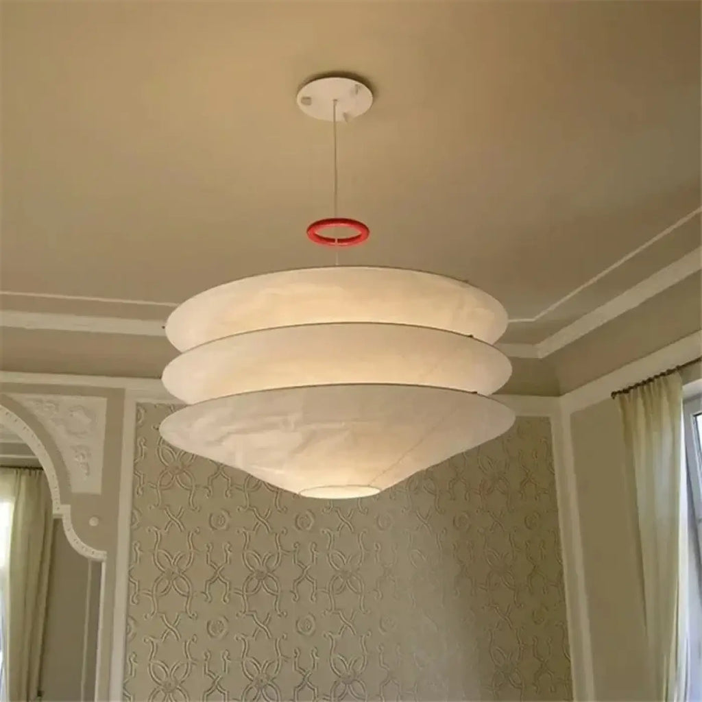 Lampe Suspendue Blanche en Papier Empilé | Omo