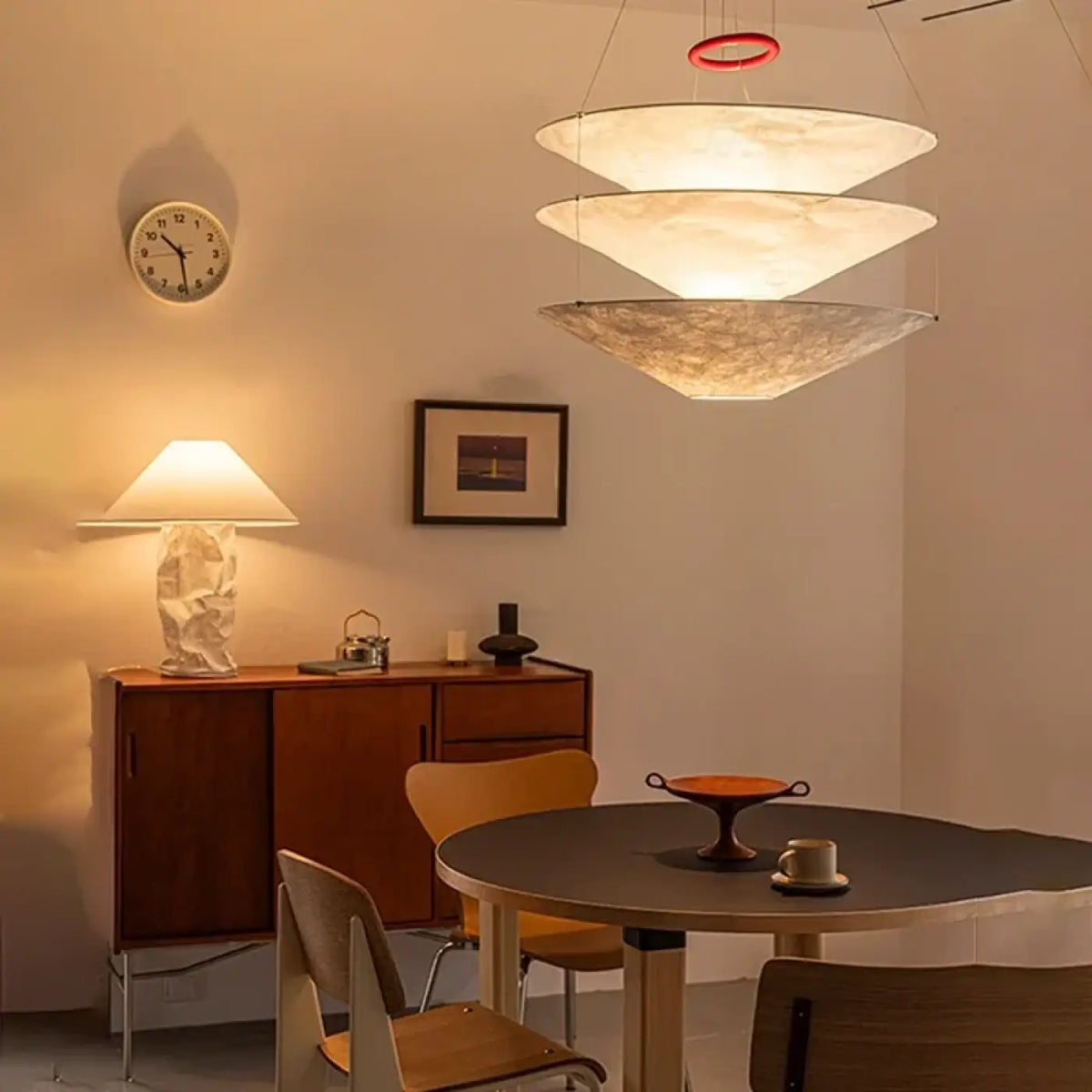 Lampe Suspendue Blanche en Papier Empilé | Omo