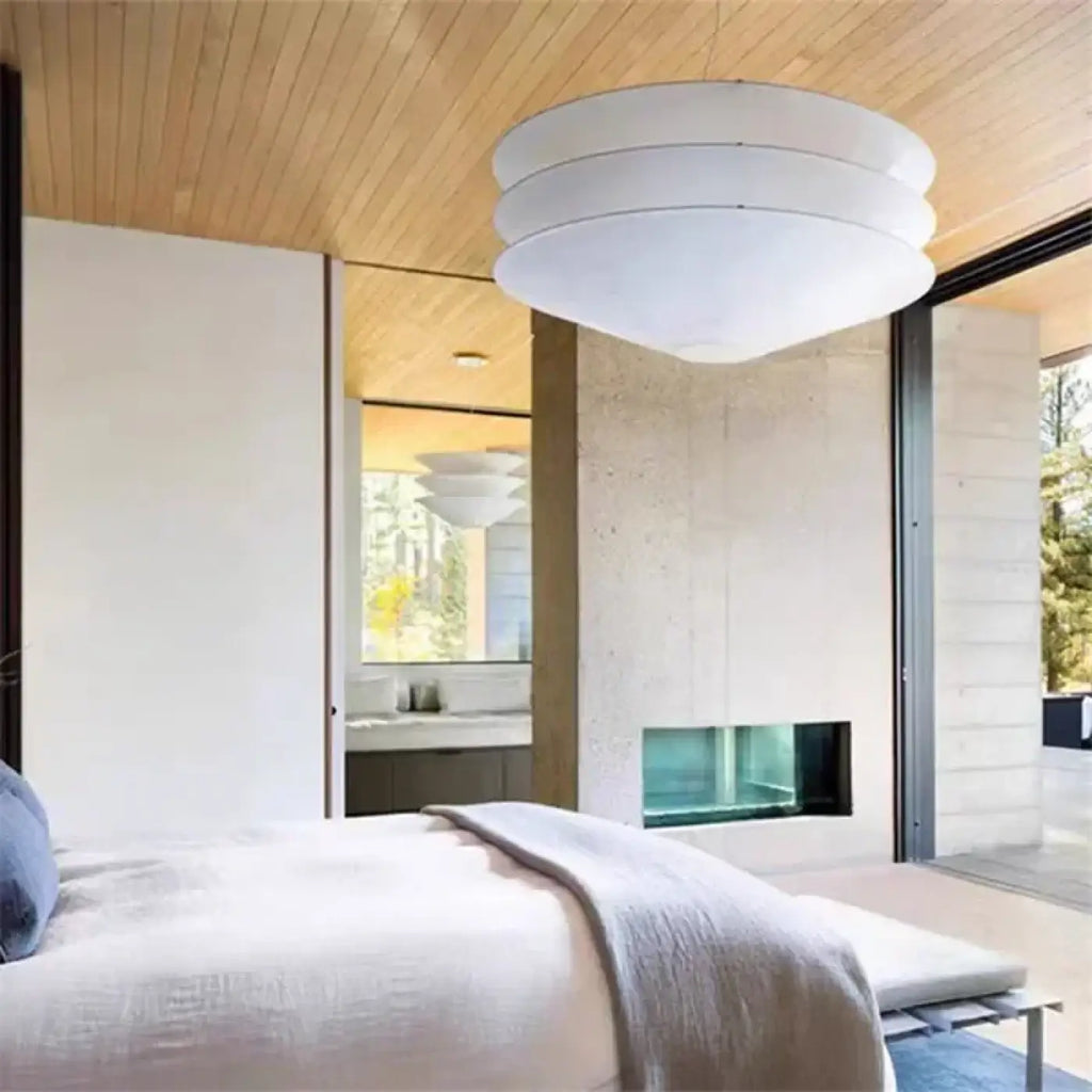 Lampe Suspendue Blanche en Papier Empilé | Omo