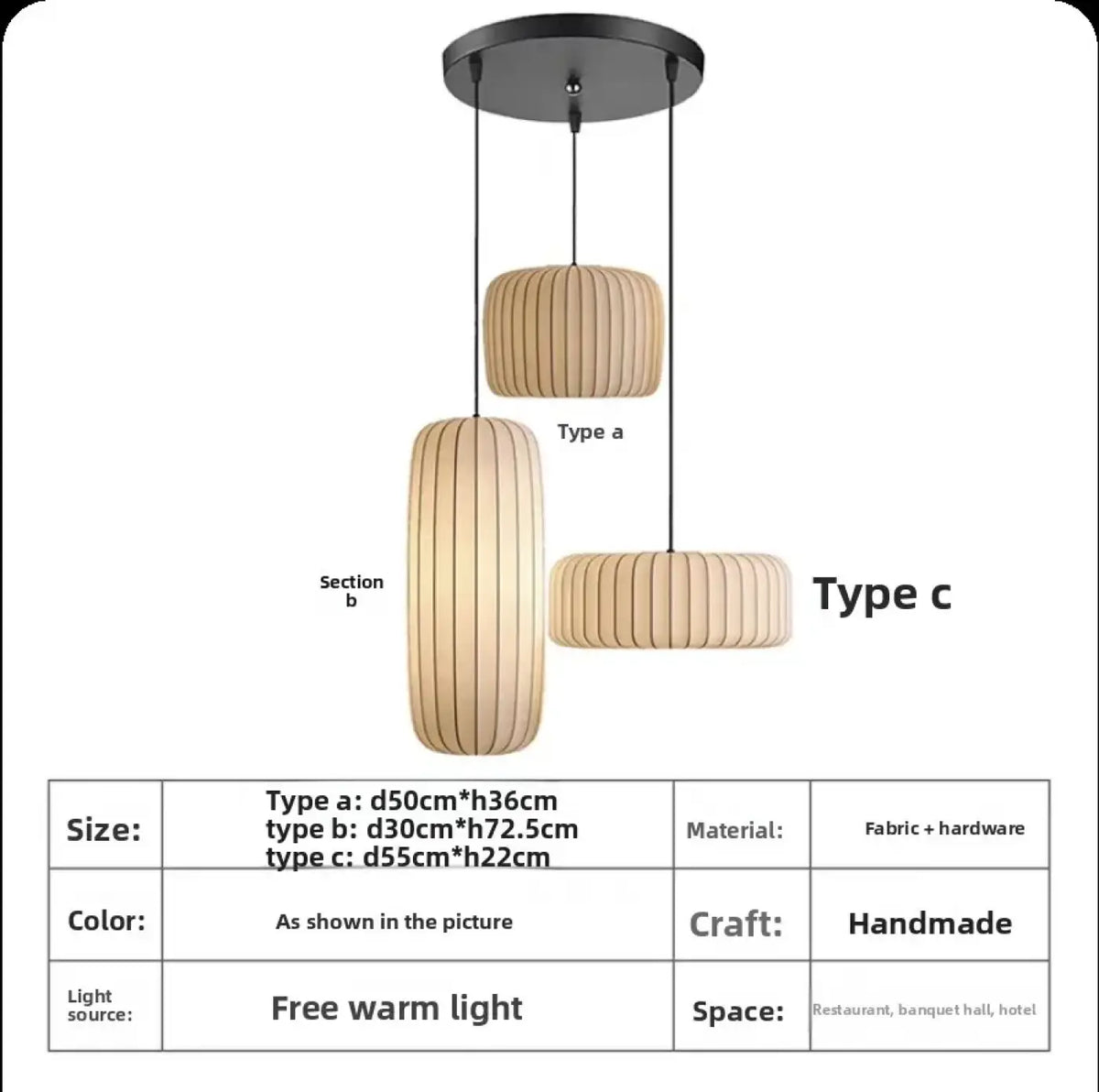 Suspension Contemporaine en Tissu Plissé | Gara