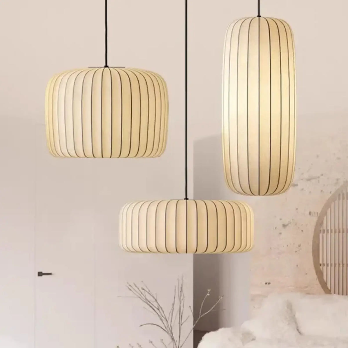 Suspension Contemporaine en Tissu Plissé | Gara