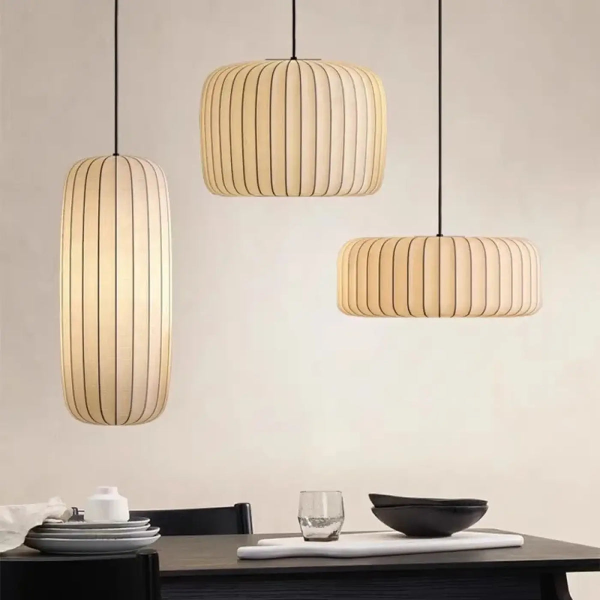 Suspension Contemporaine en Tissu Plissé | Gara