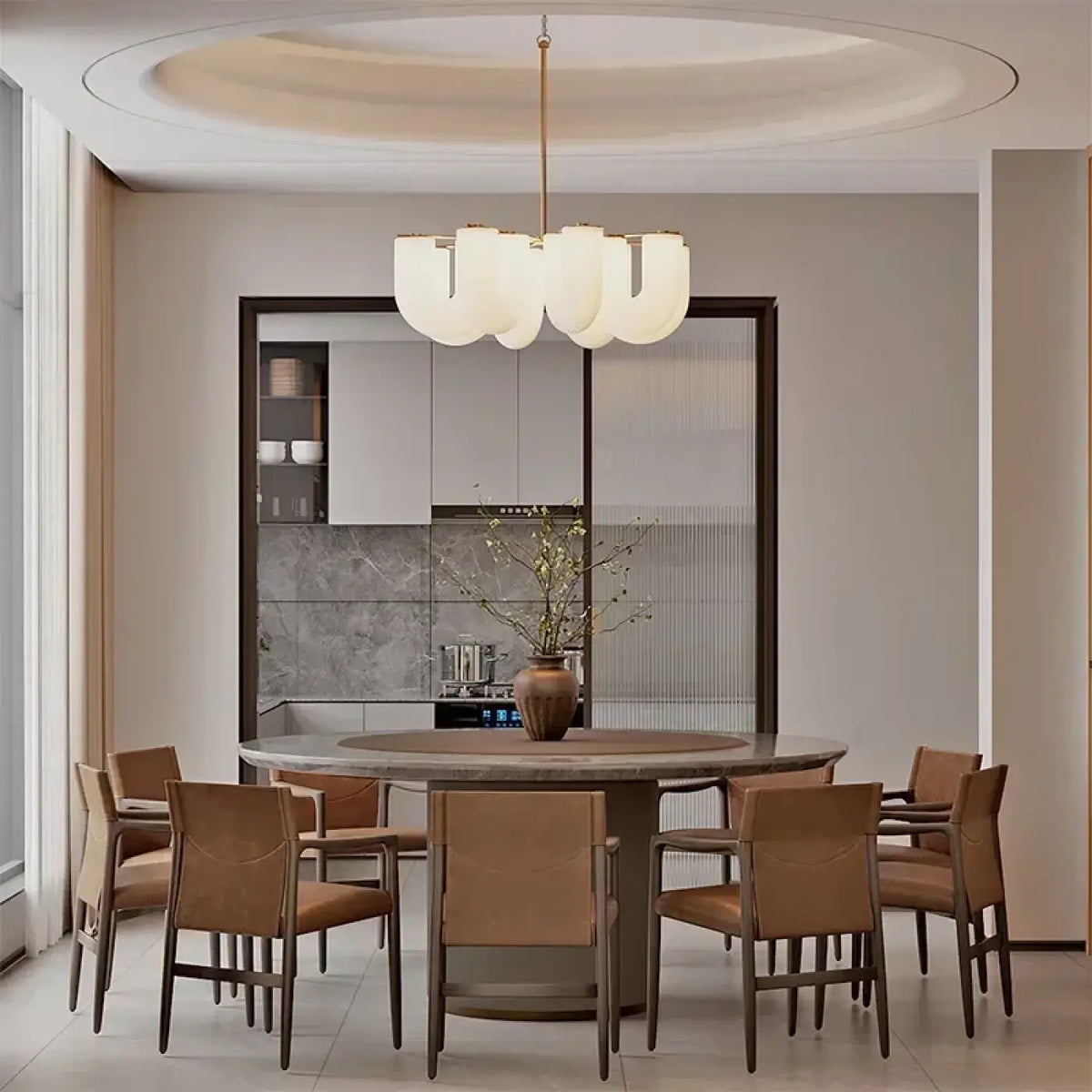 Lampe Suspendue en Laiton et Verre | Vina