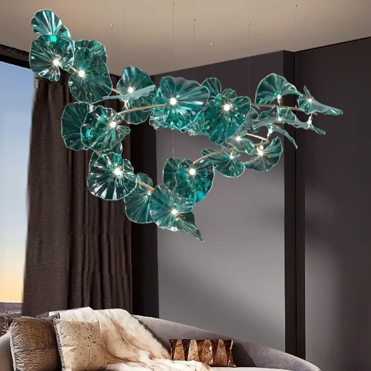 Suspension en Verre Sculpté Effet Végétal | Zeli