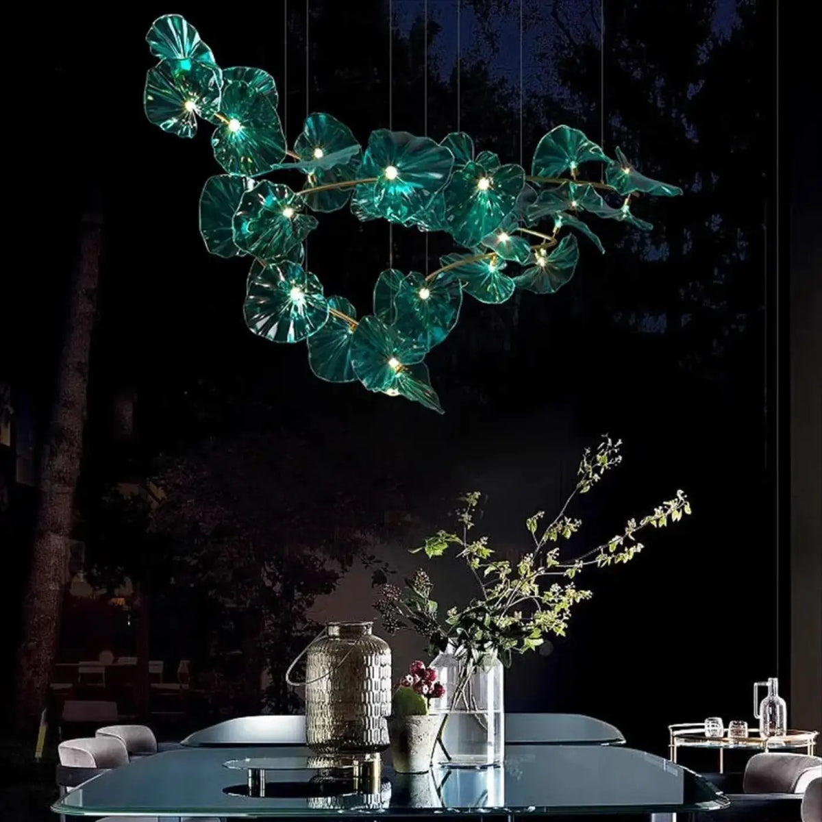 Suspension en Verre Sculpté Effet Végétal | Zeli