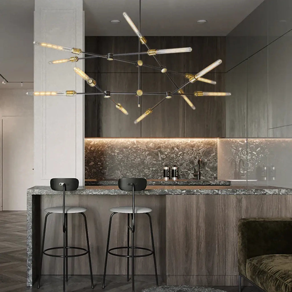 Lampe Suspendue Branches Sculptées Noires | Rova