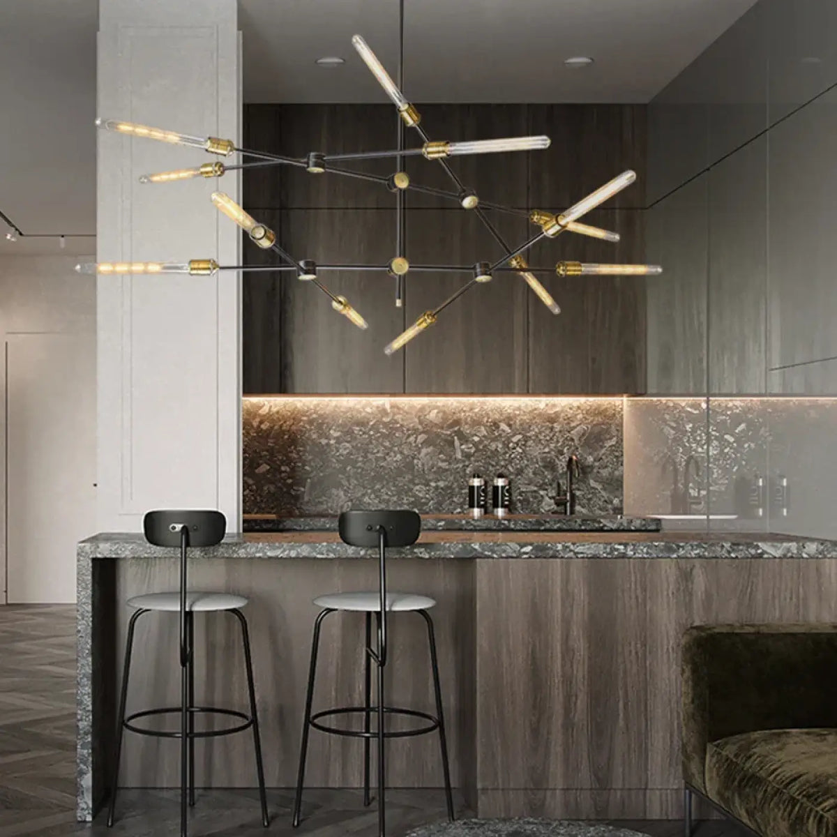 Lampe Suspendue Branches Sculptées Noires | Rova