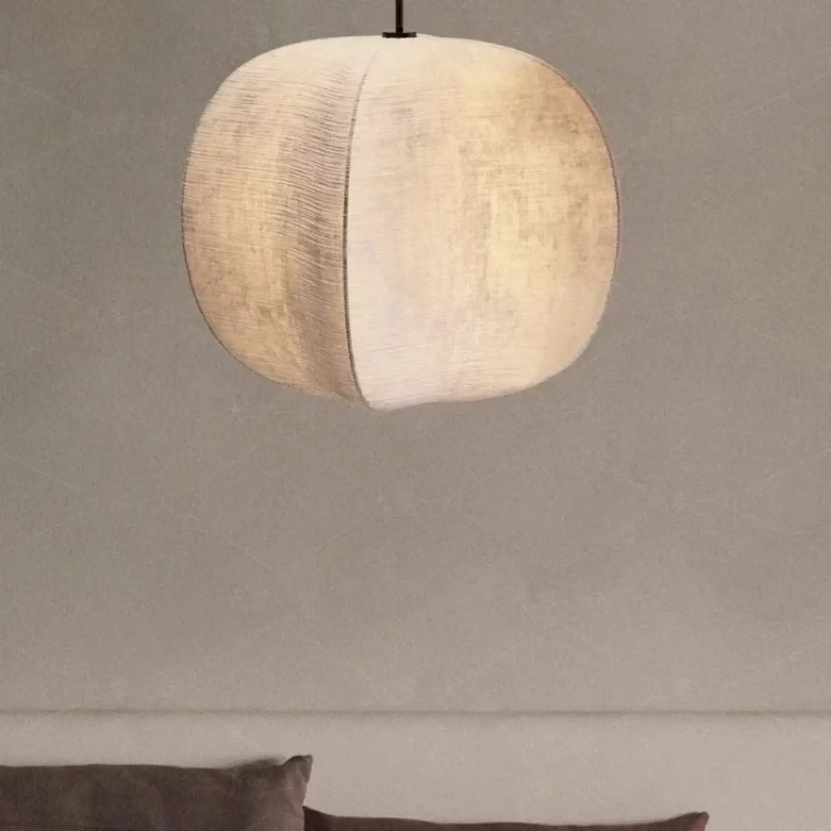Suspension Sphère Bicolore en Tissu Blanc | Amo