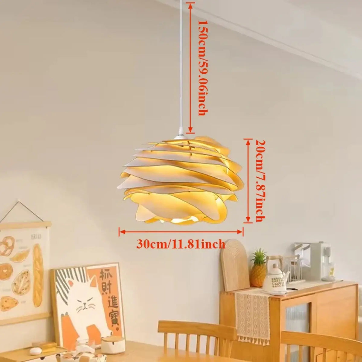 Lampe Suspendue Blanche Ondulée Effet Pétales | Kata
