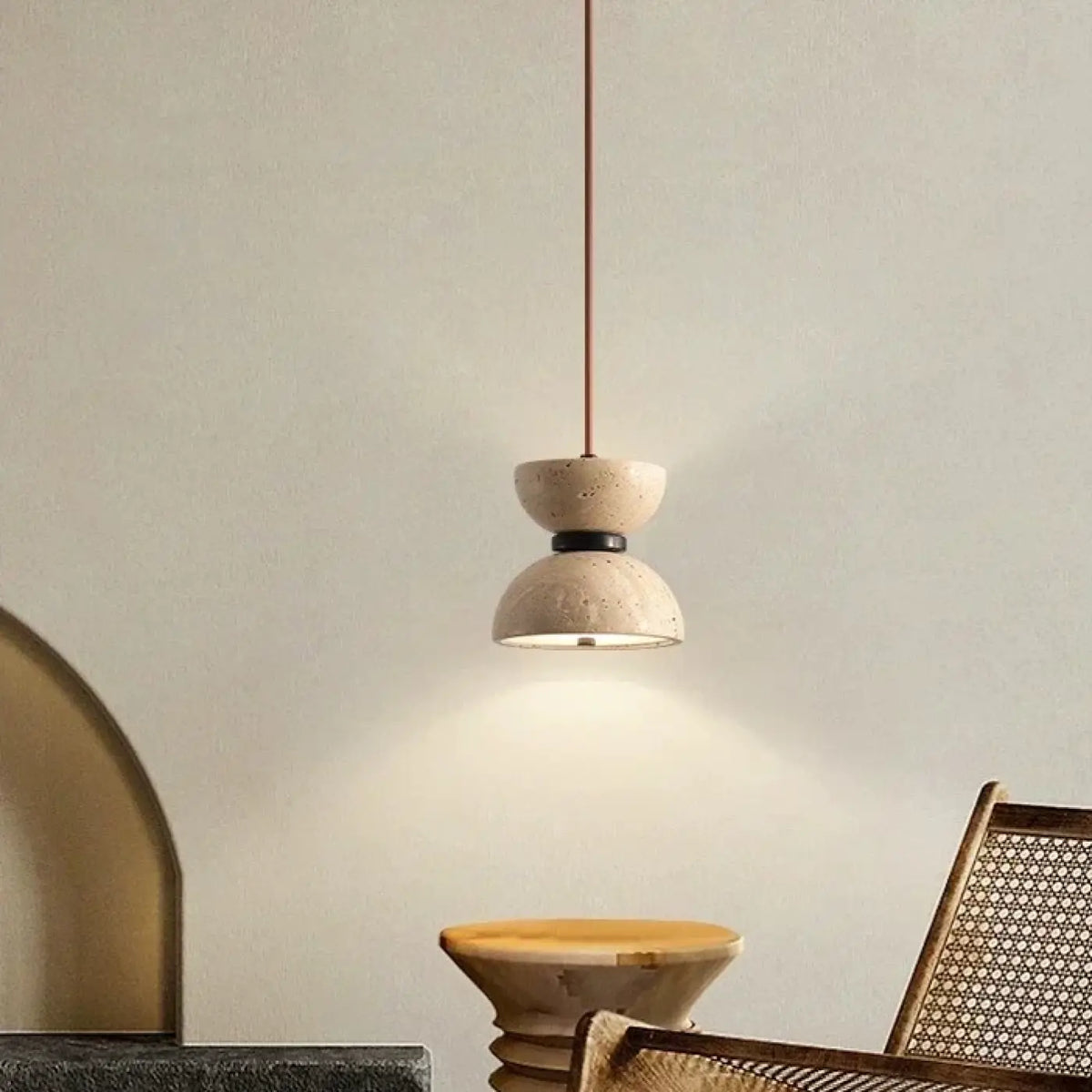 Lampe Suspendue LED en Pierre Beige | Valo