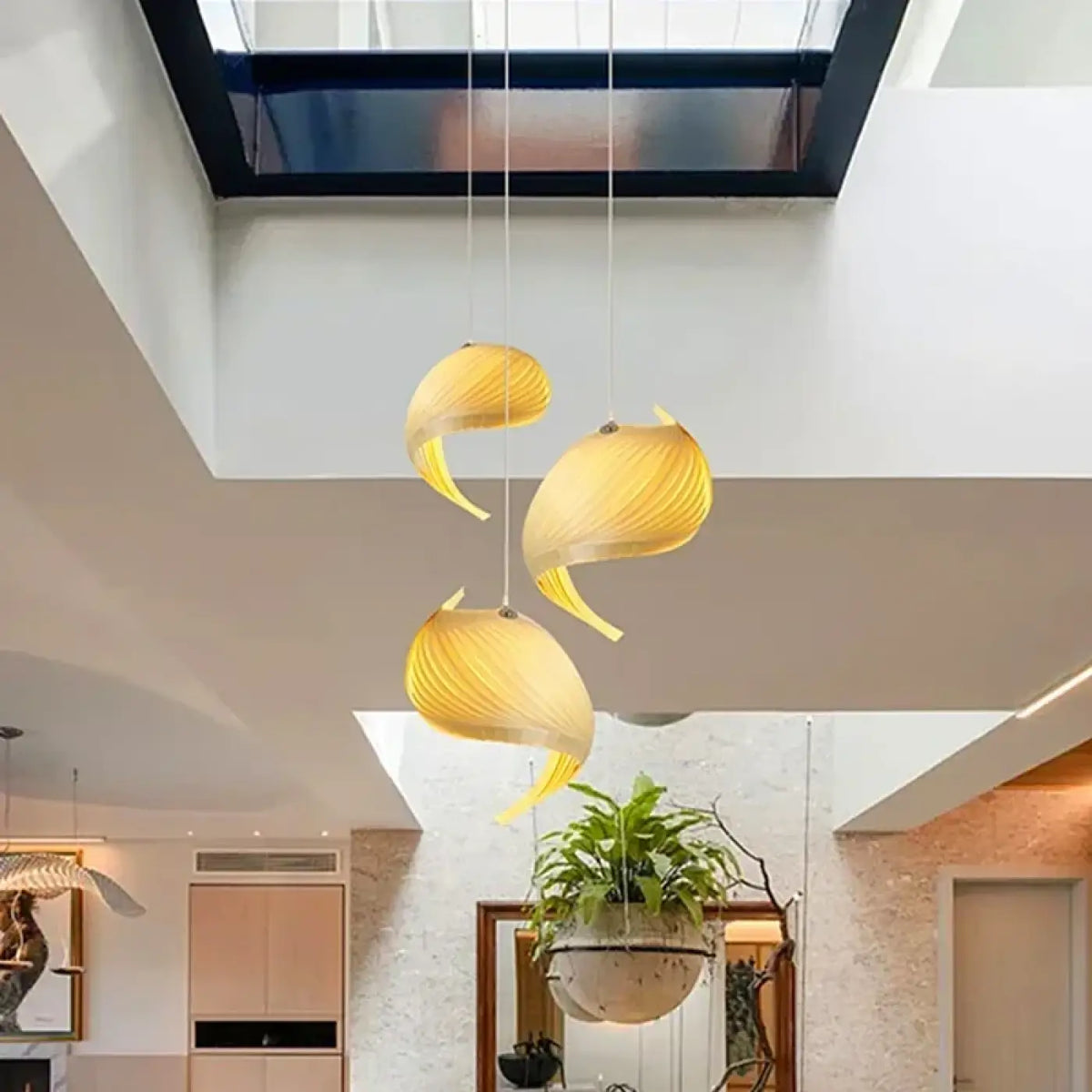 Lampe Suspendue Spirale Jaune Design | Celo