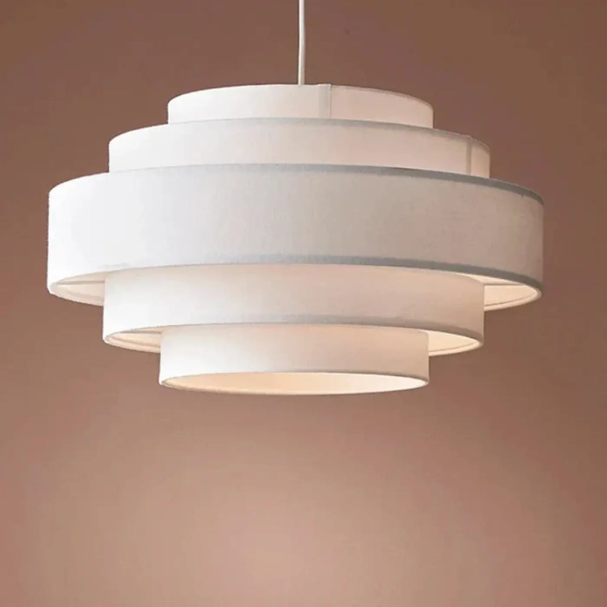 Lampe Suspendue en Tissu Blanc à Étages | Kika