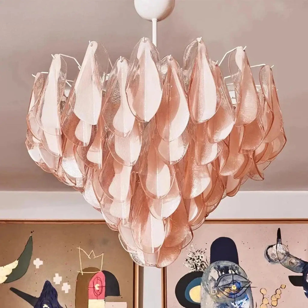 Suspension en Verre Rose à Pétales | Loro