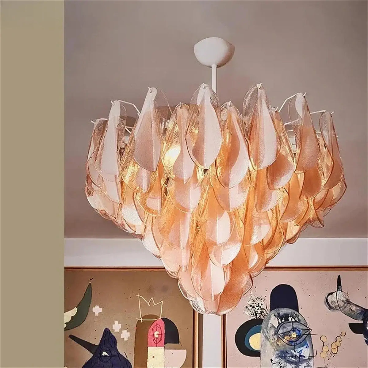 Suspension en Verre Rose à Pétales | Loro