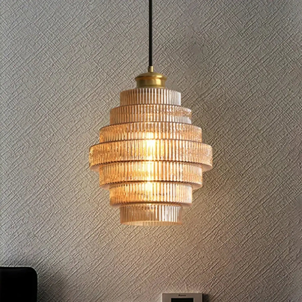 Suspension en Verre Strié Style Art | Ulo
