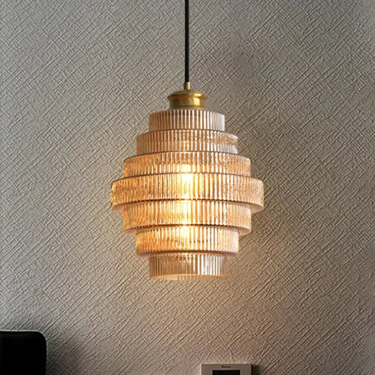 Suspension en Verre Strié Style Art | Ulo