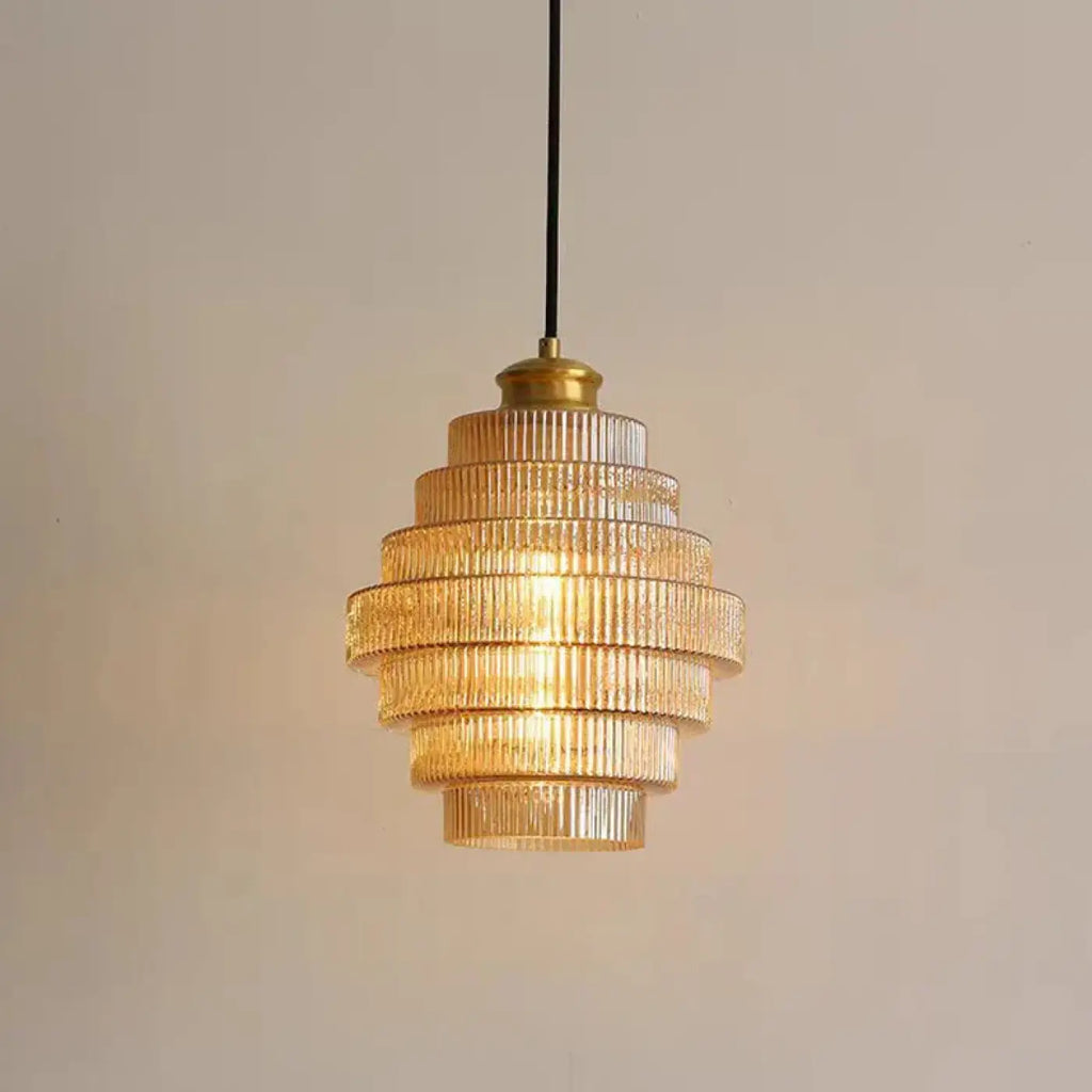 Suspension en Verre Strié Style Art | Ulo