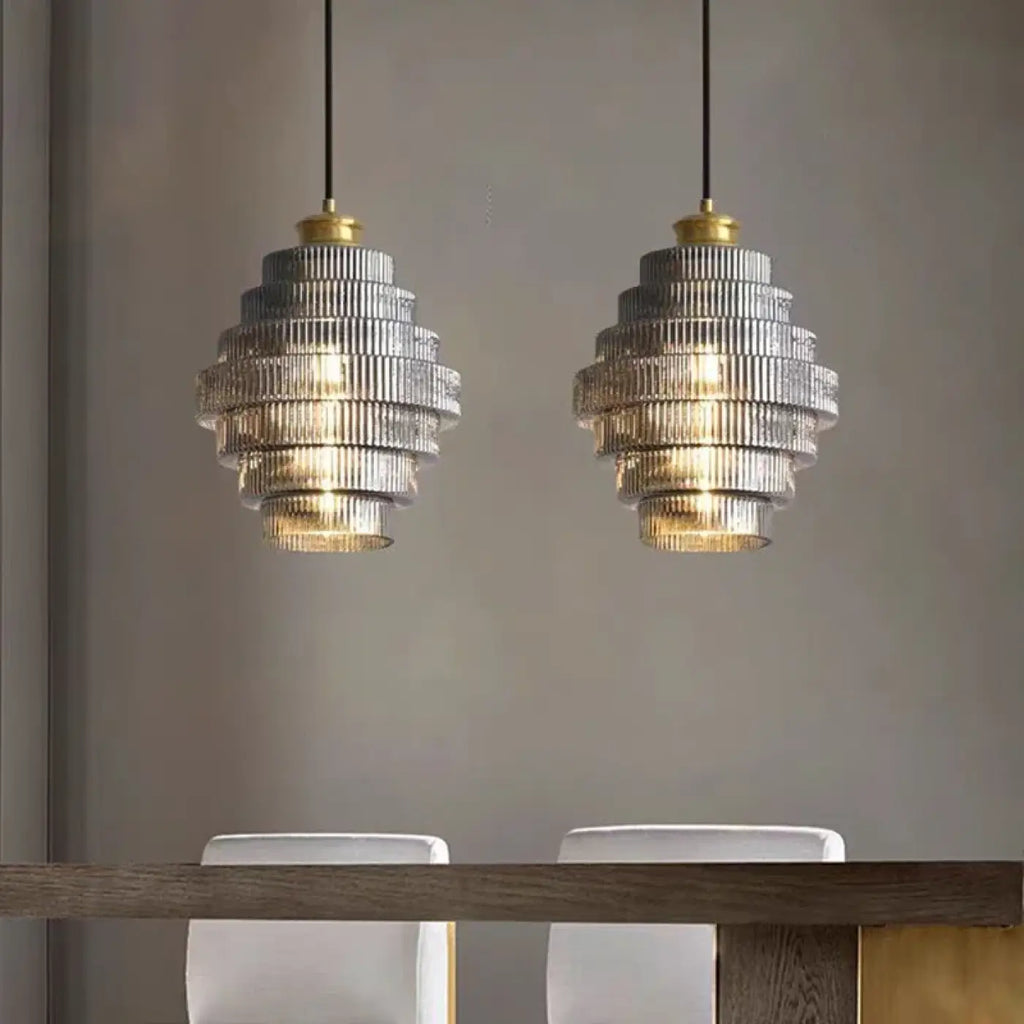 Suspension en Verre Strié Style Art | Ulo