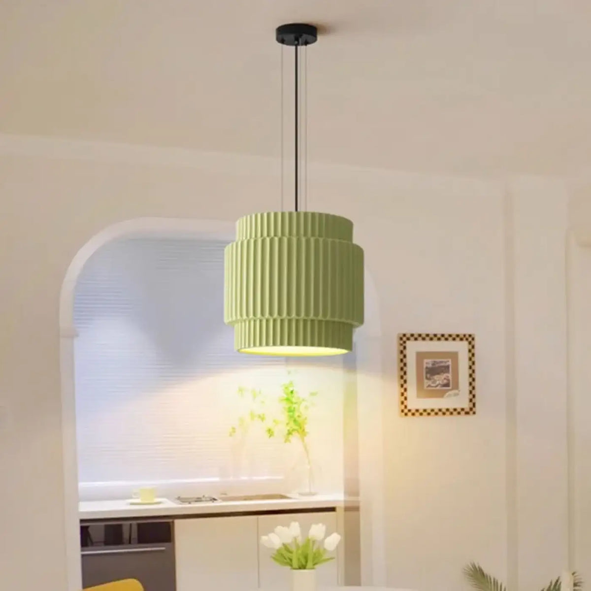 Lampe Suspendue Abat-jour Plissé | Viro