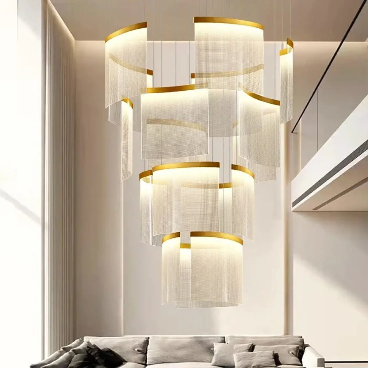 Suspension Dorée Cascade à Voiles LED | Noli