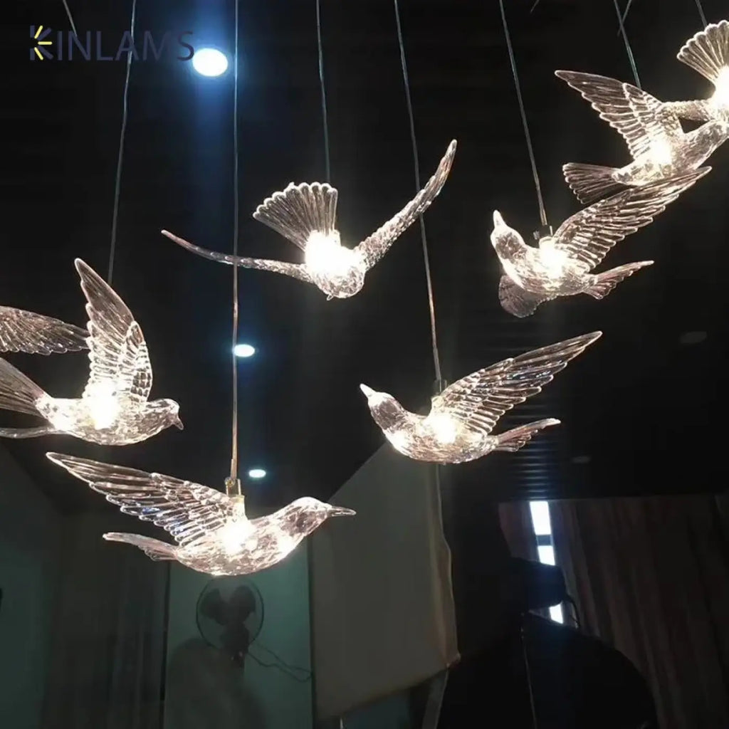 Lampe Suspendue Oiseaux en Verre | Pata
