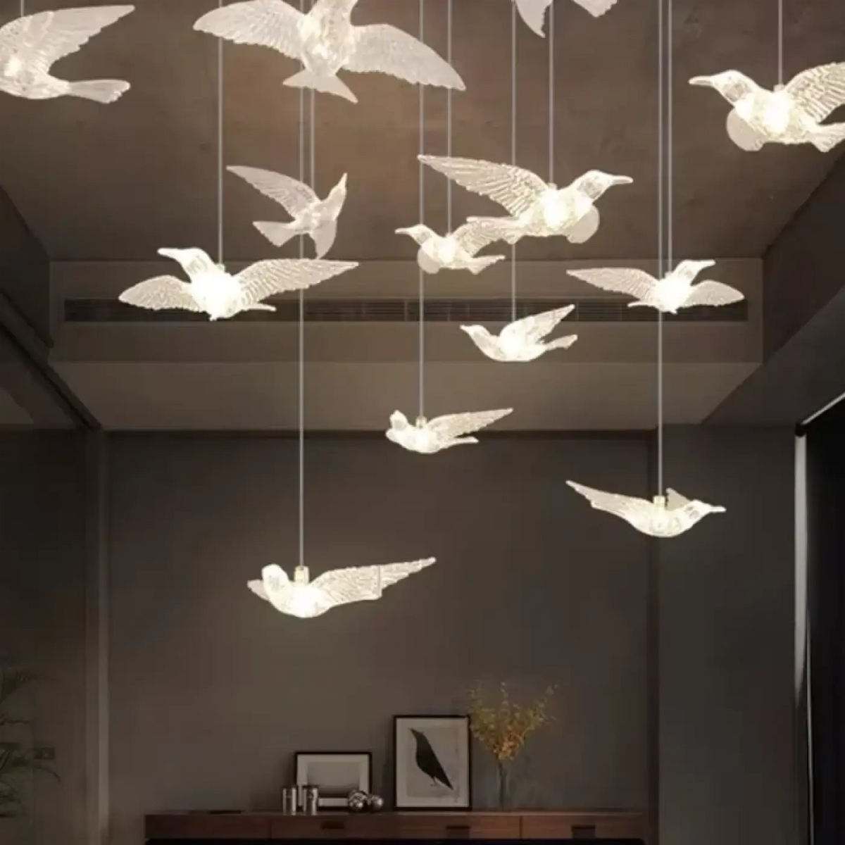 Lampe Suspendue Oiseaux en Verre | Pata
