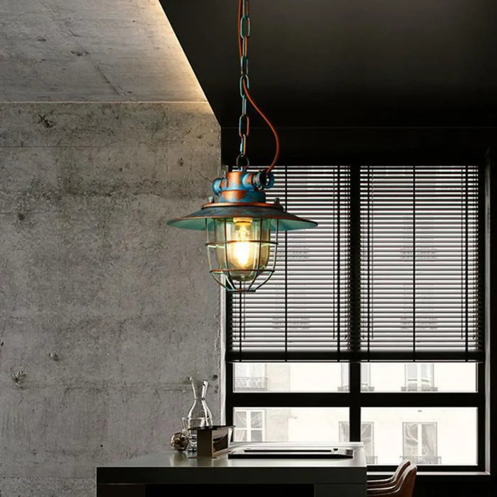 Lampe Suspendue Cage Industrielle en Métal | Viva