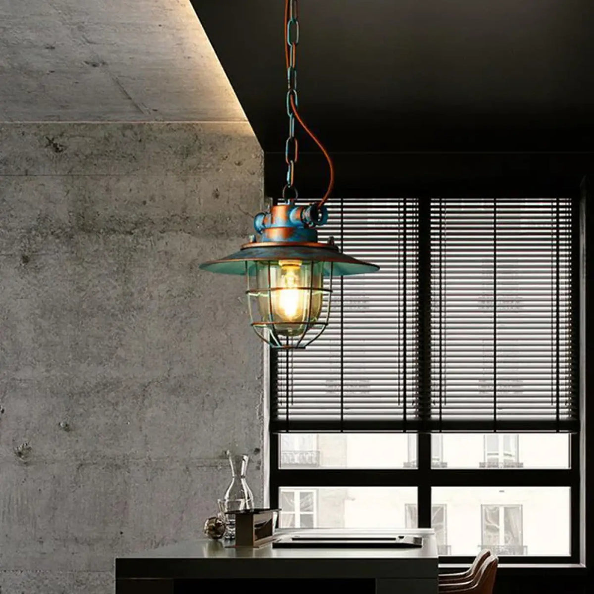 Lampe Suspendue Cage Industrielle en Métal | Viva