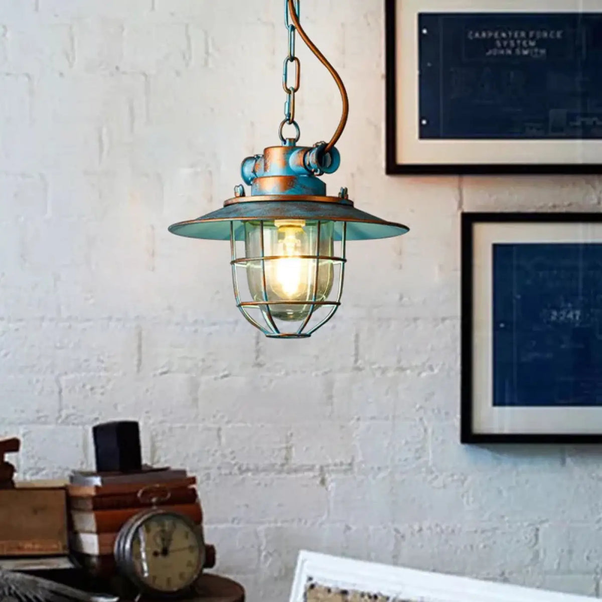 Lampe Suspendue Cage Industrielle en Métal | Viva