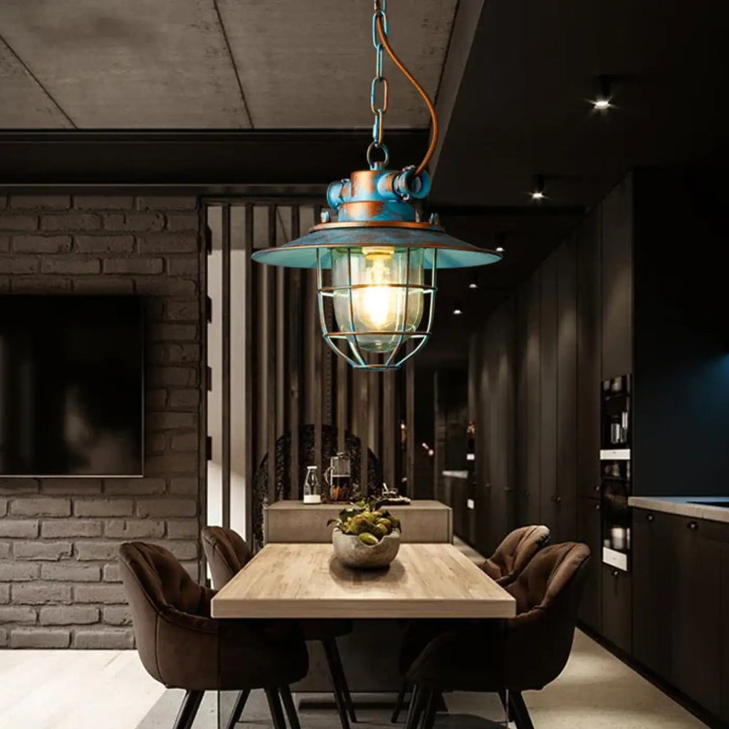 Lampe Suspendue Cage Industrielle en Métal | Viva