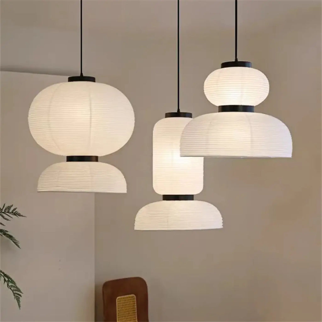 Lampe Suspendue Japandi en Papier Tissé | Nolo