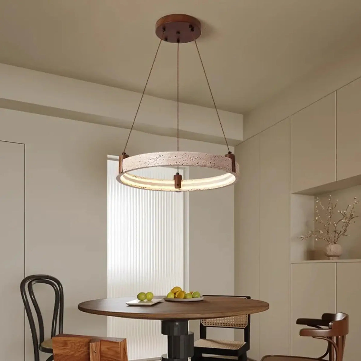 Lampe Suspendue Pierre Jaune et Verre | Kosa