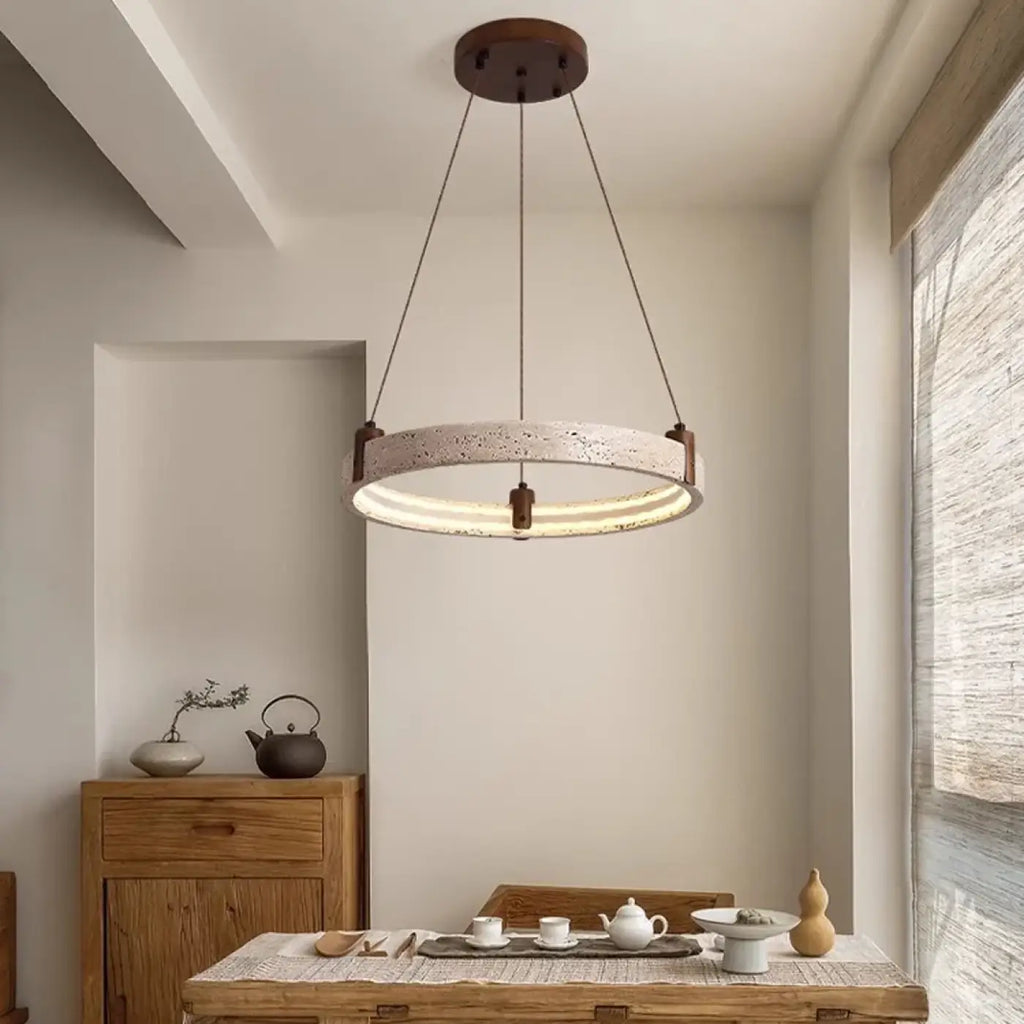 Lampe Suspendue Pierre Jaune et Verre | Kosa
