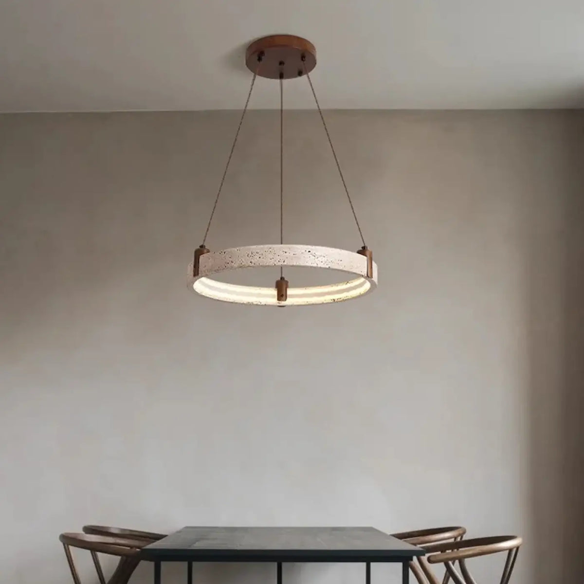 Lampe Suspendue Pierre Jaune et Verre | Kosa