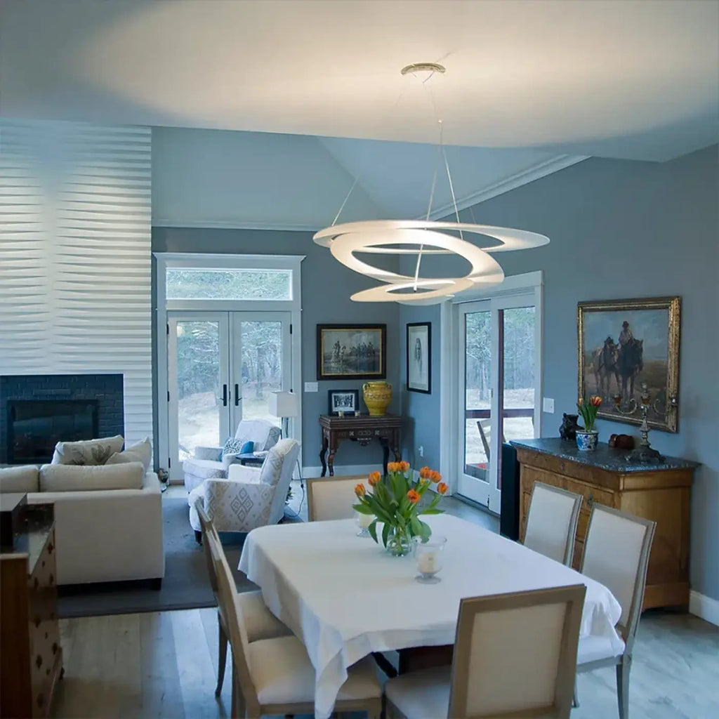 Lampe Suspendue LED Spirale Blanc Mat | Kisa