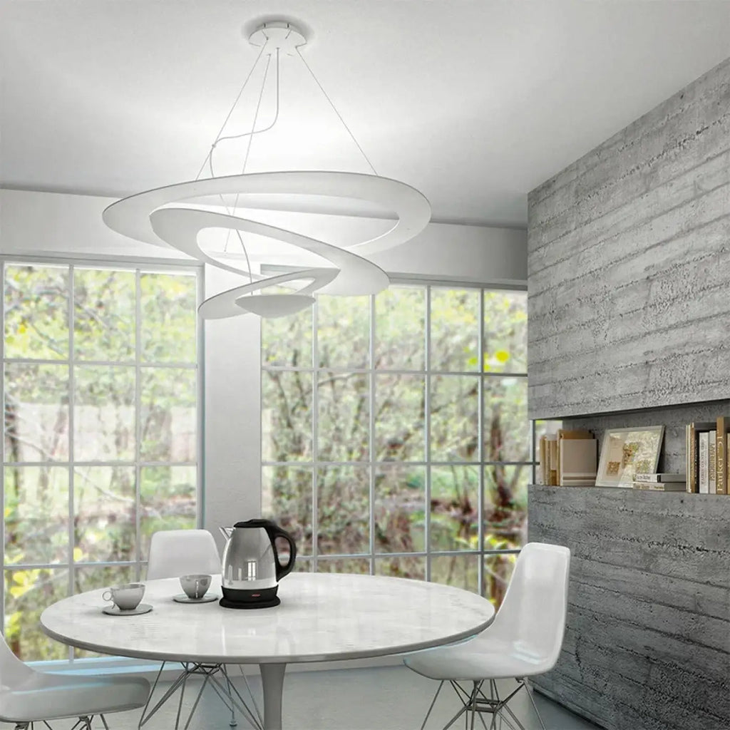 Lampe Suspendue LED Spirale Blanc Mat | Kisa