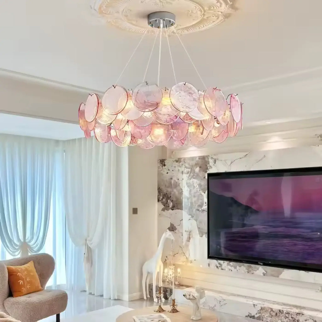 Lampe Suspendue Artistique en Verre Multicolore | Oka