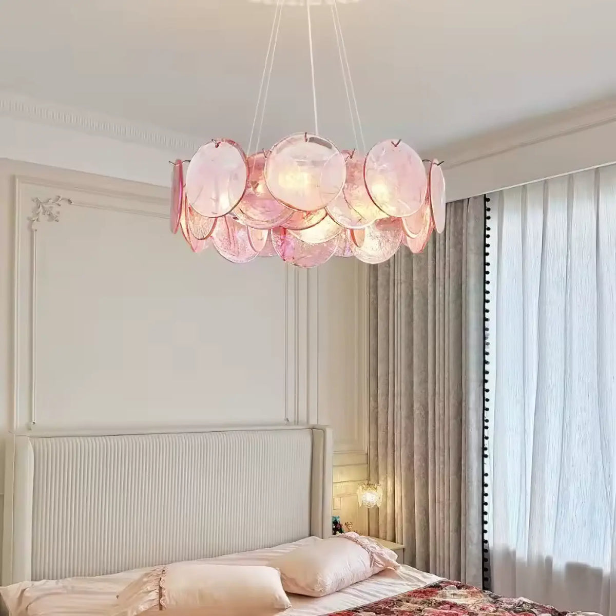 Lampe Suspendue Artistique en Verre Multicolore | Oka