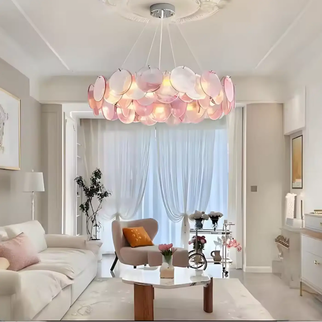 Lampe Suspendue Artistique en Verre Multicolore | Oka