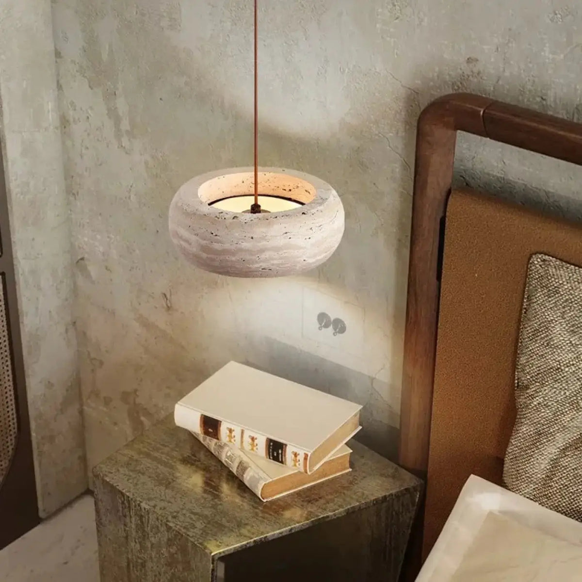 Lampe Suspendue Blanche en Pierre Style | Kilo