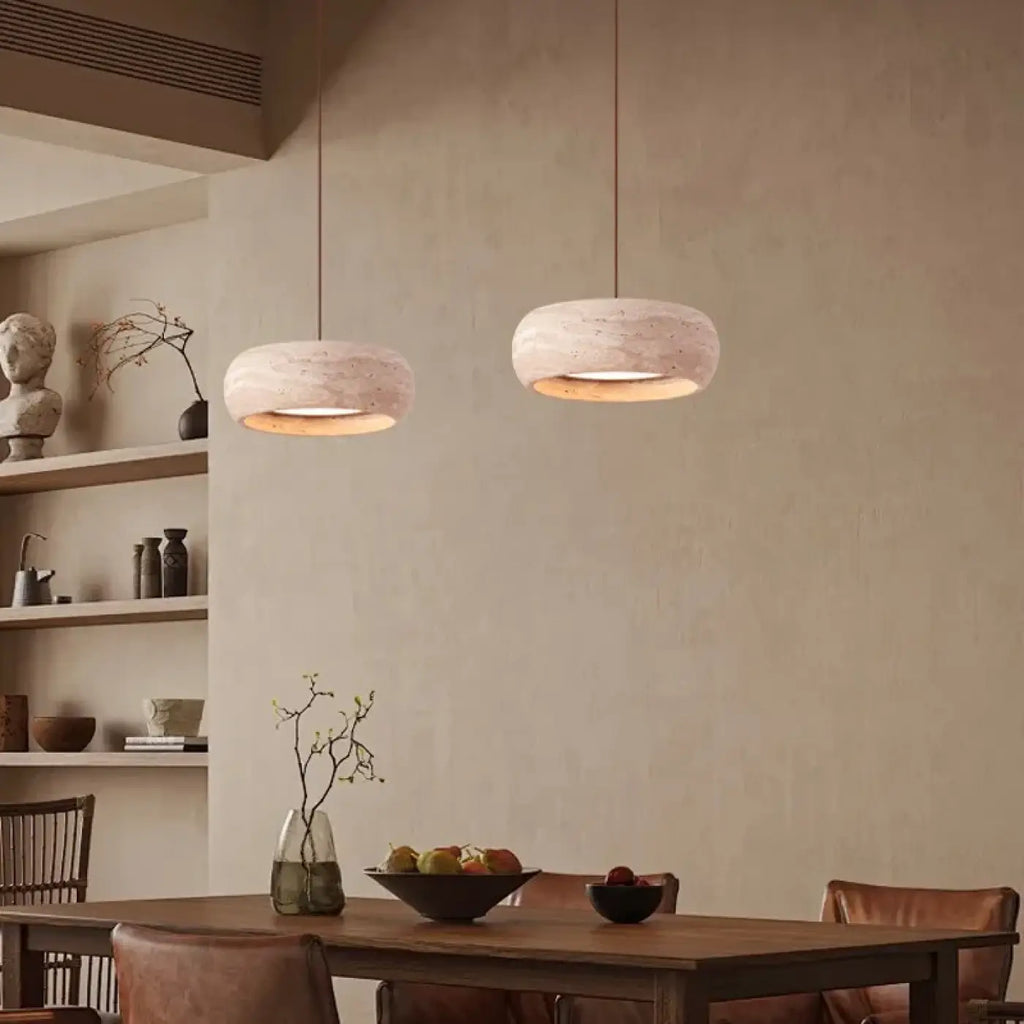 Lampe Suspendue Blanche en Pierre Style | Kilo